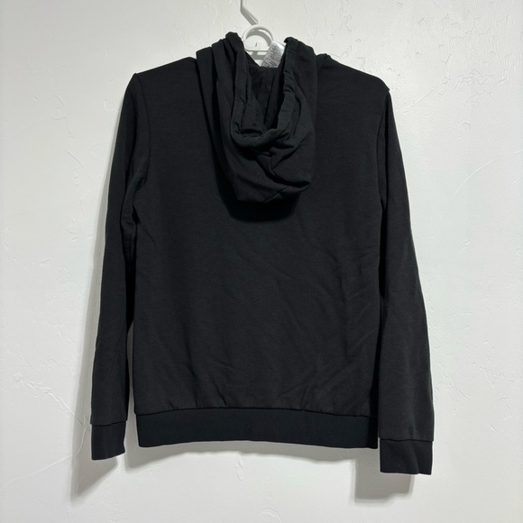 Adidas Women's Essentials Relaxed Logo Hoodie Black Pullover Sweatshirt Small - Picture 4 of 5